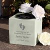 Personalised Footprints Memorial Vase for Baby Loss
